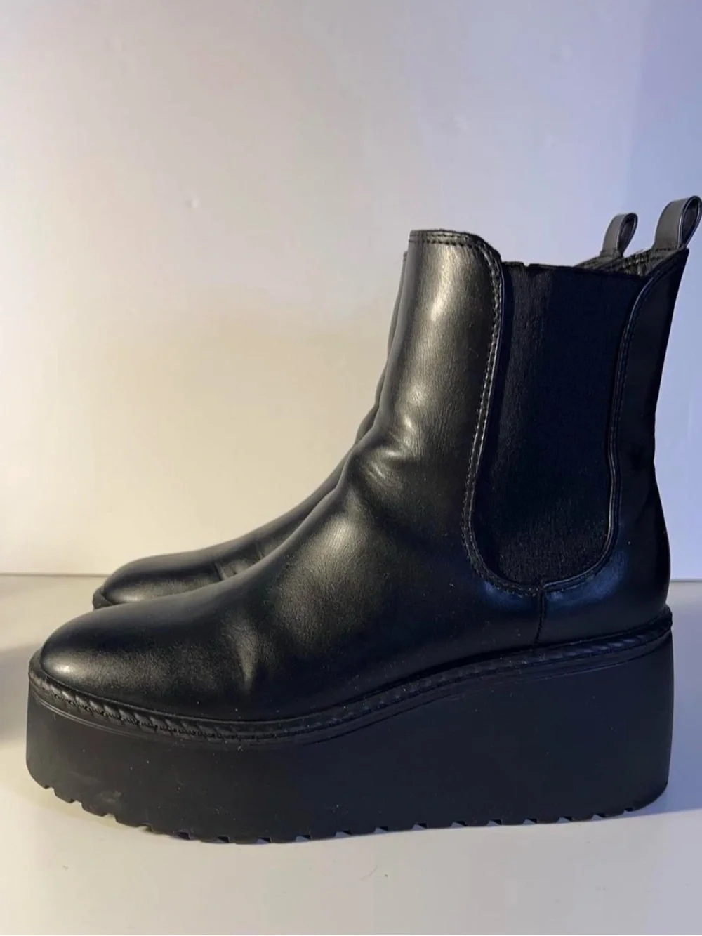 Nine West Black Platform Chelsea Booties